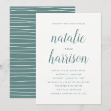 Eenvoudige moderne Blauwgroen Script bruiloft