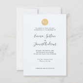 Eenvoudige moderne Bleek blauw gouden bruiloft uit Kaart (Voorkant)