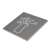 Eenvoudige, moderne bloem wit grijs tegeltje (Zijkant)