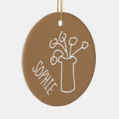 Eenvoudige, moderne bloem wit keramisch ornament (Rechts)