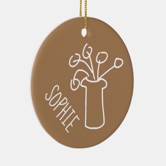 Eenvoudige, moderne bloem wit keramisch ornament (Rechts)