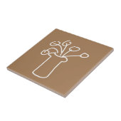 Eenvoudige, moderne bloem wit tegeltje (Zijkant)