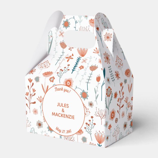 Eenvoudige moderne bloemen bedankdoosjes (Voorkant Zijde)