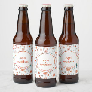 Eenvoudige moderne bloemen bier etiket