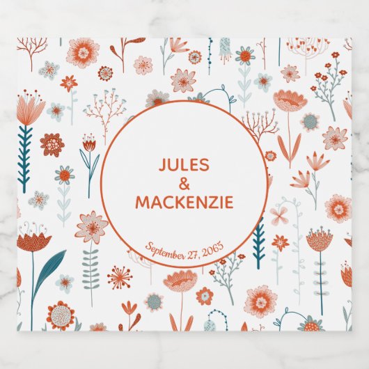 Eenvoudige moderne bloemen bier etiket (Enkel label)