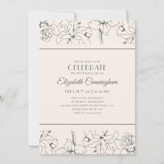 Eenvoudige, moderne, bloementale viering van het l kaart (Voorkant)