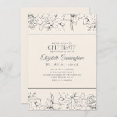 Eenvoudige, moderne, bloementale viering van het l kaart (Voorkant / Achterkant)