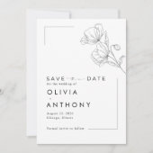 Eenvoudige moderne bloemfoto bruiloft save the date (Voorkant)