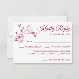 Eenvoudige moderne bloemige elegante orchideeën ma RSVP kaartje