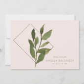 Eenvoudige Moderne Blush Botanische Bruiloftsdouch Kaart (Voorkant)