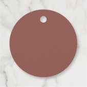 Eenvoudige Moderne Blush Bruin Monogram Bruiloft Bedankjes Labels (Achterkant)