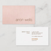 Eenvoudige, moderne Blush Pink Beauty Professional Aanbevelingskaartje (Voorkant / Achterkant)