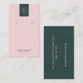 Eenvoudige, moderne Blush Pink Blue Earing Display Visitekaartje (Voorkant / Achterkant)