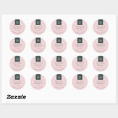 Eenvoudige, moderne Blush Pink Homemade met Liefde Ronde Sticker (Vel)