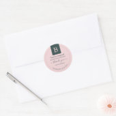 Eenvoudige, moderne Blush Pink Homemade met Liefde Ronde Sticker (Envelop)