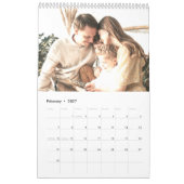 Eenvoudige, moderne Blush roze aangepaste fotoplan Kalender (Feb 2027)