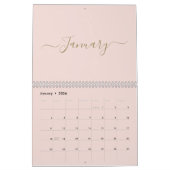 Eenvoudige moderne blush roze gouden script maand kalender (Jan 2026)