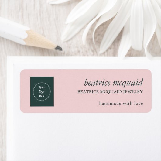Eenvoudige, moderne Blush Roze uw Logo Etiket (Insitu)