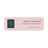Eenvoudige, moderne Blush Roze uw Logo Etiket (Voorkant)