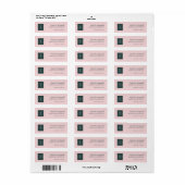 Eenvoudige, moderne Blush Roze uw Logo Etiket (Full Sheet)