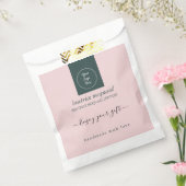 Eenvoudige, moderne Blush Roze uw Logo Gift Bag Bedankzakje (Gezegeld)