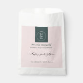 Eenvoudige, moderne Blush Roze uw Logo Gift Bag Bedankzakje (Voorkant)