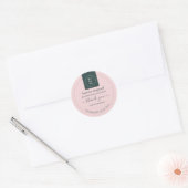 Eenvoudige, moderne Blush Roze uw Logo Ronde Sticker (Envelop)