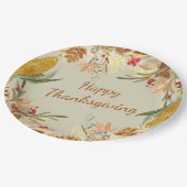 Eenvoudige  moderne boerderij Happy Thanksgiving Papieren Bordje (Gekanteld)