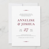 Eenvoudige, moderne bogungypografische bruiloft kaart (Voorkant)