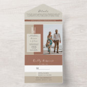 Eenvoudige Moderne Boho Bruiloft All In One Uitnodiging (Binnen)