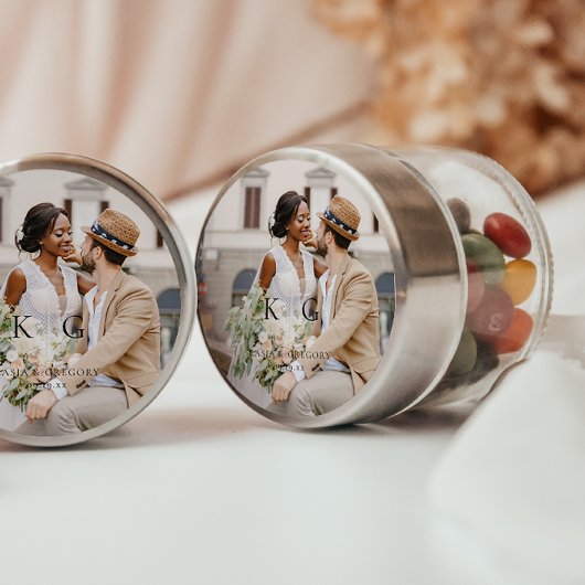 Eenvoudige moderne Boho | Foto Bruiloft Ronde Sticker