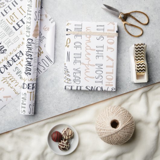 Eenvoudige moderne Boho minimalistische kerst Geze Cadeaupapier (Crafts)