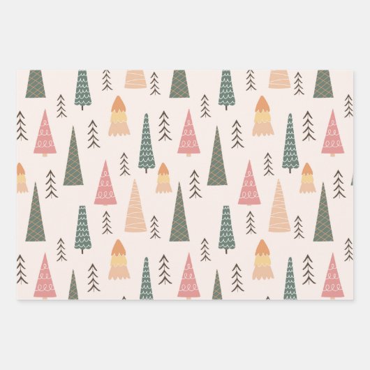 Eenvoudige moderne Boho minimalistische kerst Inpakpapier Vel (Voorkant)