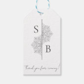Eenvoudige moderne Boho Monogram Mandala bruiloft Cadeaulabel (Voorkant)