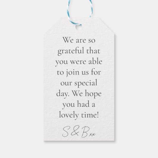 Eenvoudige moderne Boho Monogram Mandala bruiloft Cadeaulabel (Achterkant)