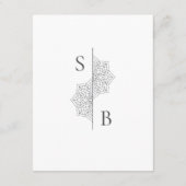 Eenvoudige moderne Boho Monogram Mandala bruiloft Informatiekaartje (Achterkant)