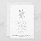 Eenvoudige moderne Boho Monogram Mandala bruiloft Kaart (Voorkant)