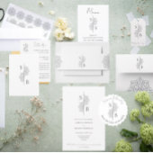 Eenvoudige moderne Boho Monogram Mandala bruiloft Kaart