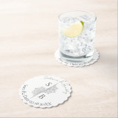 Eenvoudige moderne Boho Monogram Mandala bruiloft Kartonnen Onderzetters (Insitu)