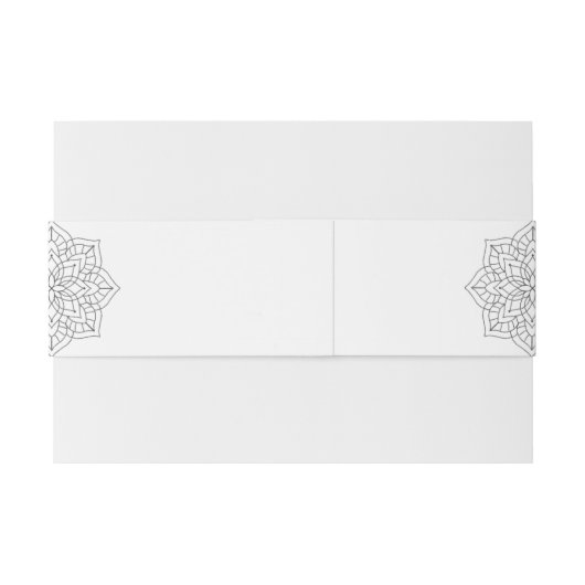 Eenvoudige moderne Boho Monogram Mandala bruiloft Uitnodigingen Wikkel (Achterkant Voorbeeld)