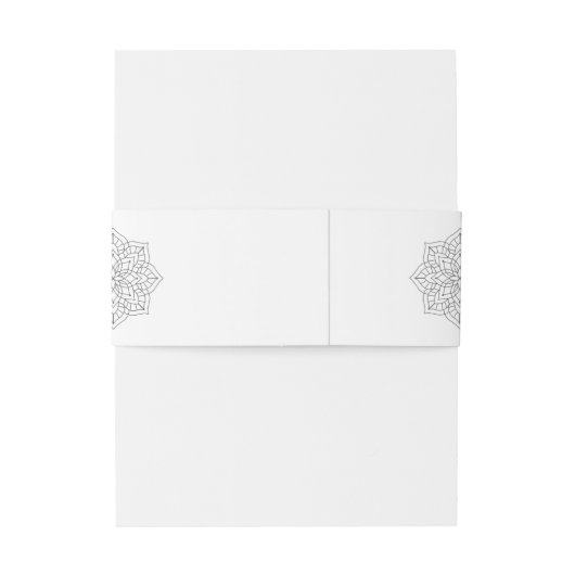 Eenvoudige moderne Boho Monogram Mandala bruiloft Uitnodigingen Wikkel (Achterkant Voorbeeld)