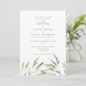 Eenvoudige moderne Boho Waterverf Grass Wedding Kaart (Staand voorkant)