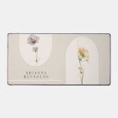 Eenvoudige Moderne Boho Wildbloemen op Beige Bureaumat (Voorkant)
