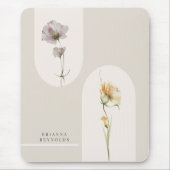 Eenvoudige Moderne Boho Wildbloemen op Neutraal Be Muismat (Voorkant)