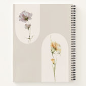 Eenvoudige Moderne Boho Wildbloemen op Neutraal Be Notitieboek (Achterkant)