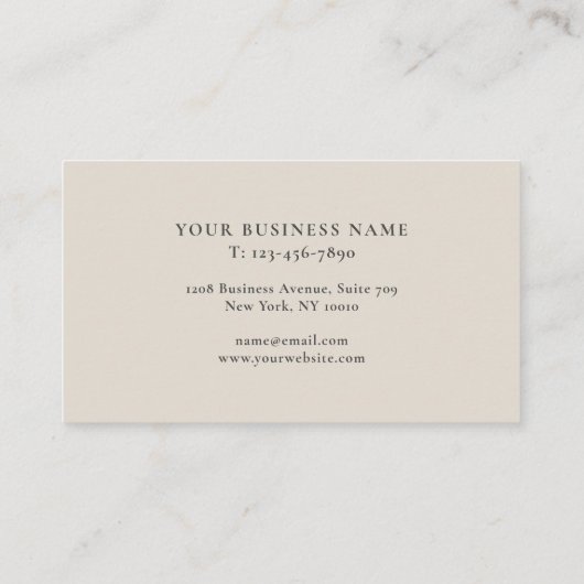 Eenvoudige Moderne Boho Wildbloemen op Neutraal Be Visitekaartje (Achterkant)