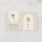 Eenvoudige Moderne Boho Wildbloemen op Neutraal Be Visitekaartje (Voorkant)