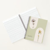 Eenvoudige Moderne Boho Wildbloemen op Sage Green Notitieboek (Binnen)