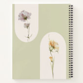 Eenvoudige Moderne Boho Wildbloemen op Sage Green Notitieboek (Achterkant)