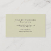 Eenvoudige Moderne Boho Wildbloemen op Sage Green Visitekaartje (Achterkant)